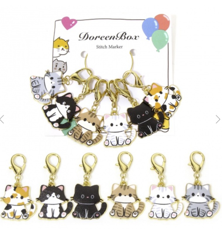 Silmukkamerkit Kissat 6kpl