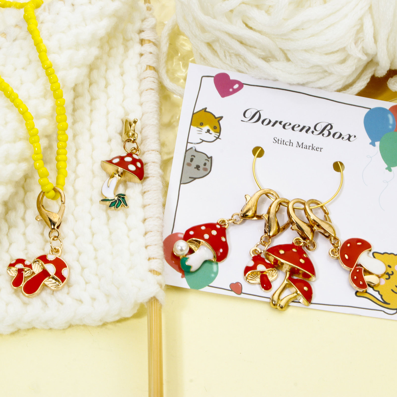 Silmukkamerkit Sienet 6kpl - Image 4