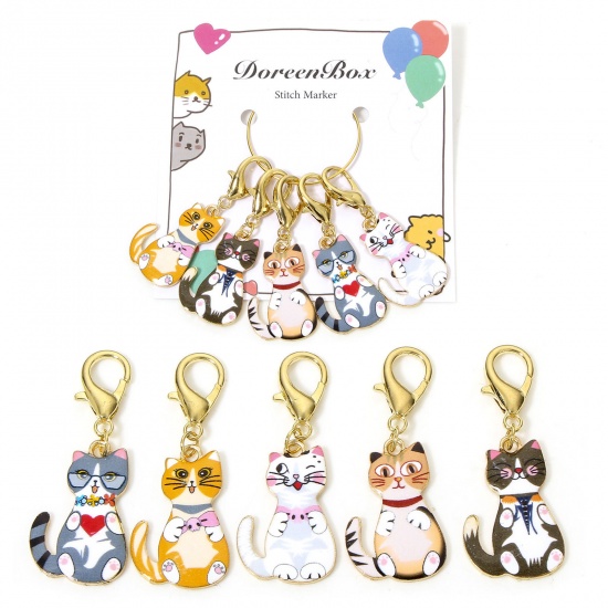 Silmukkamerkit Kissat 5kpl