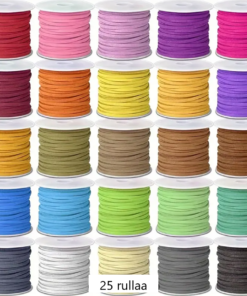 Nahkanauhaa 5 metriä/25 rullaa