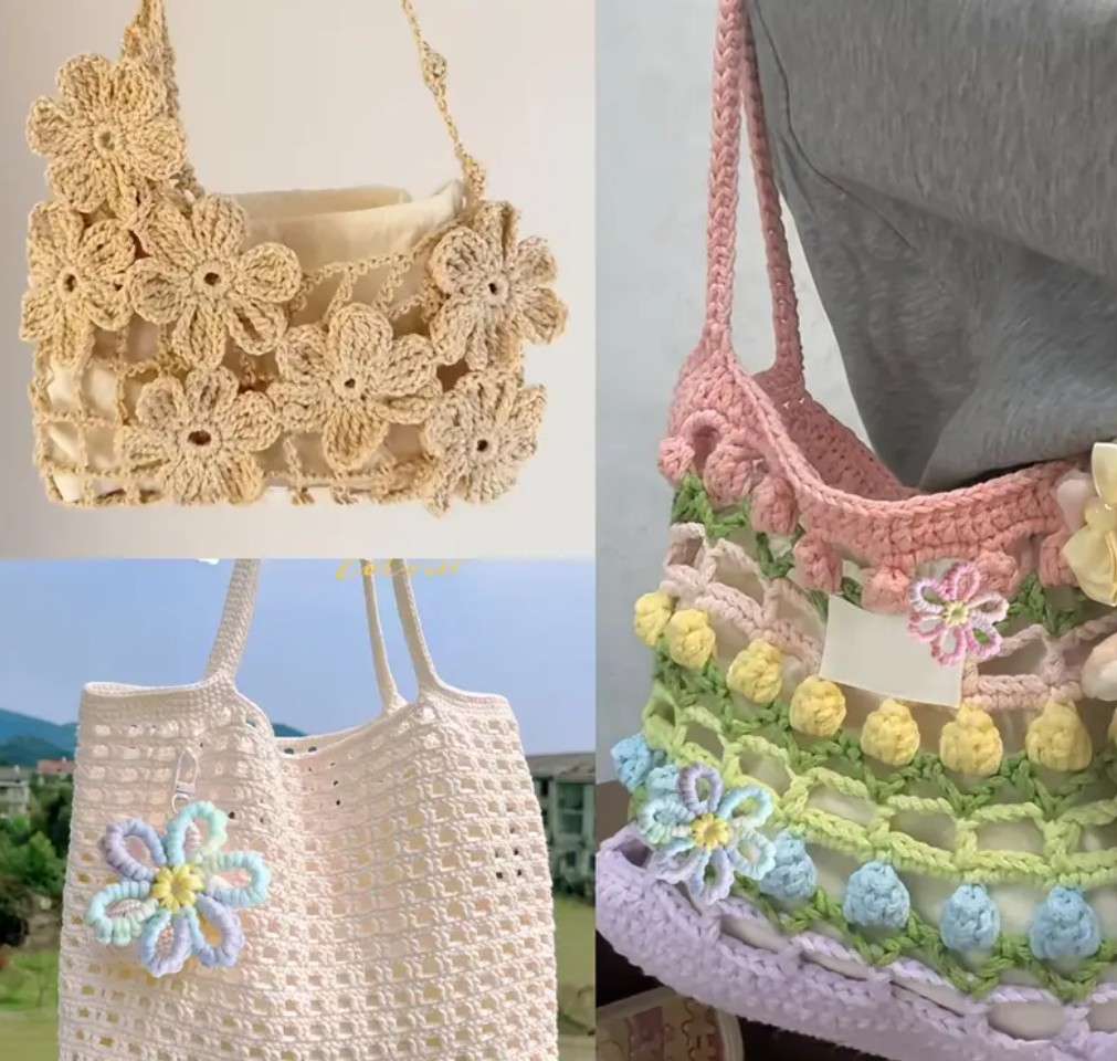 Muovikukat 5kpl virkkaukseen - Image 3