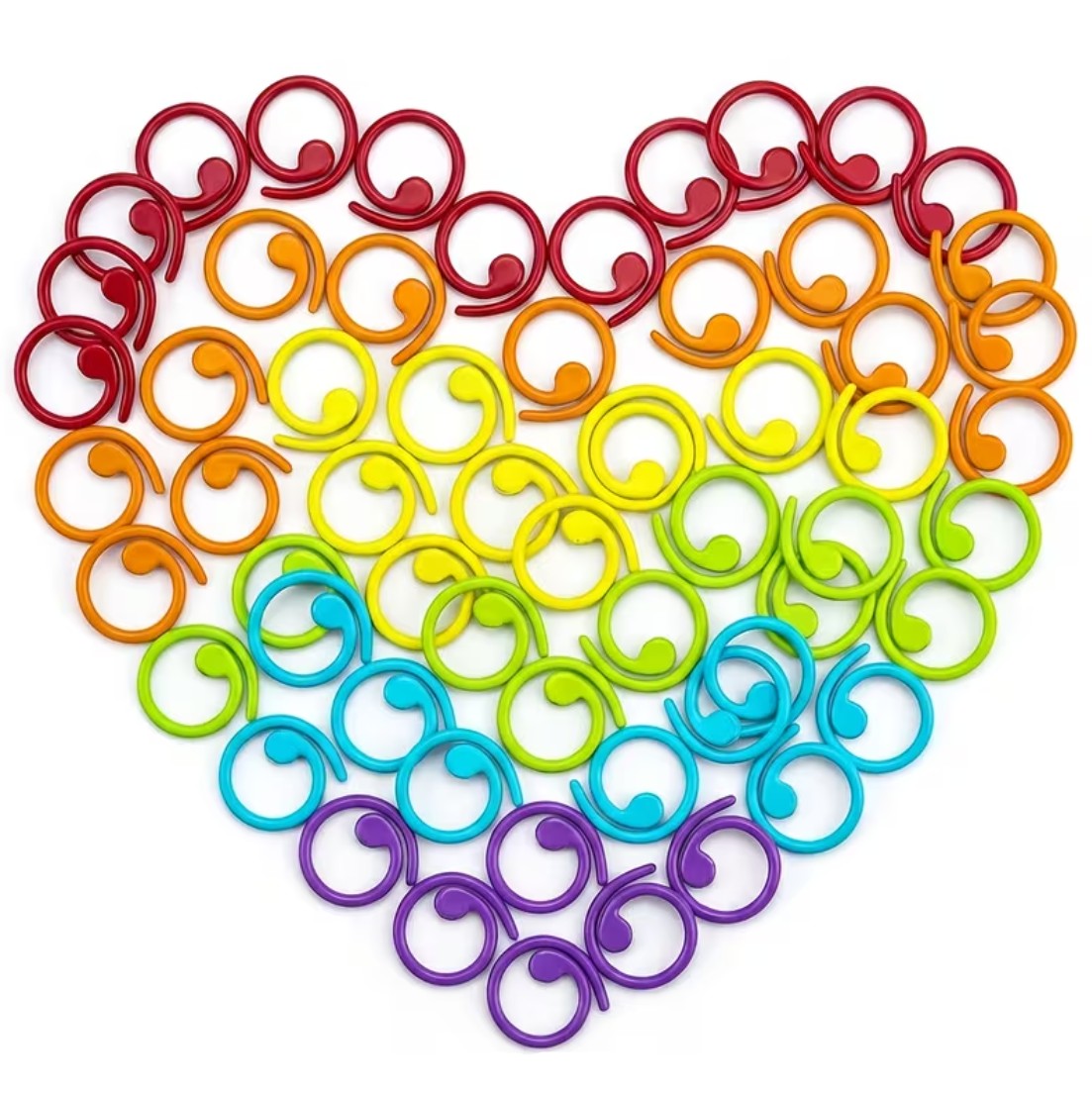 Emaloidut silmukkamerkit rasiassa 20kpl