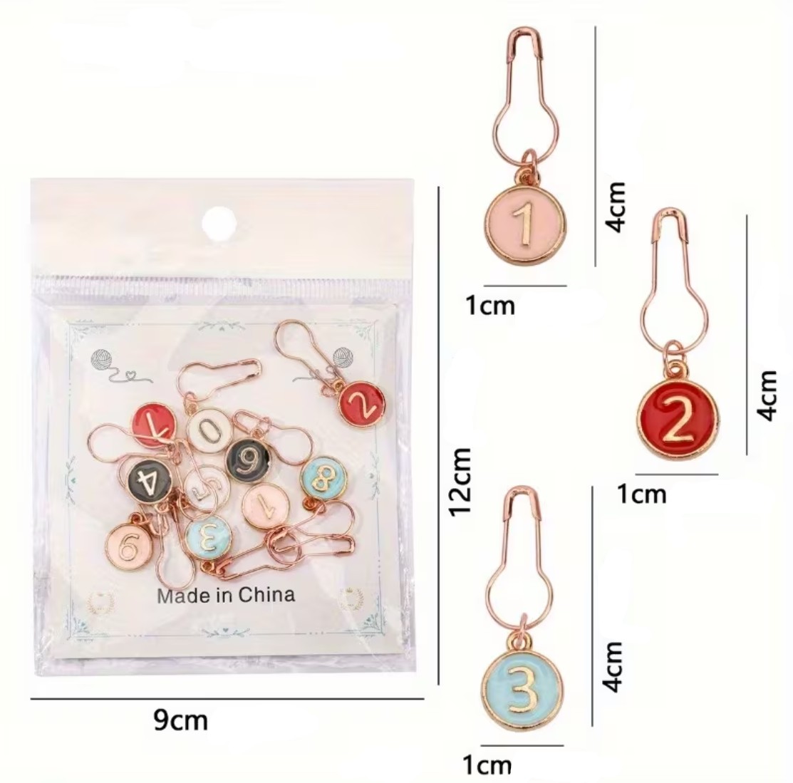 Numeroidut silmukkamerkit 10kpl - Image 2