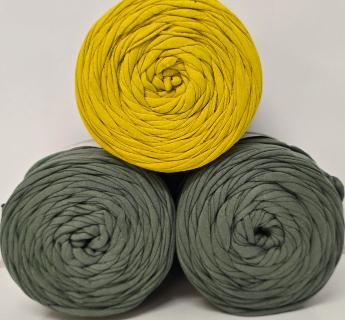 Venla- trikookude oliivi ja päärynänkeltainen 3 rullaa